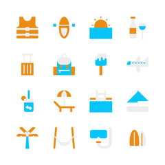 Summer and vacation icon set.Vector illustration