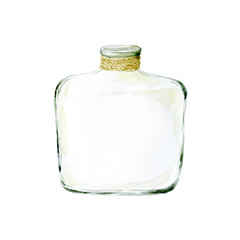 Watercolor graphic. Underwater world.