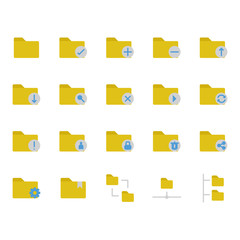 Folder related icon set. Vector illustration