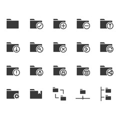 Folder related icon set. Vector illustration