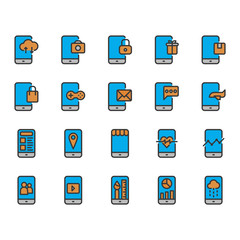 Mobile application icon set. Vector illustration
