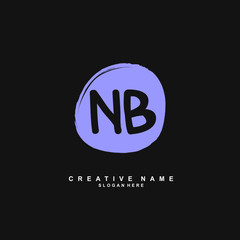 N B NB Initial logo template vector. Letter logo concept with background template.