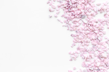 little stones frame on white background top view mock up