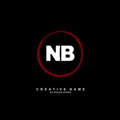 N B NB Initial logo template vector. Letter logo concept with background template.