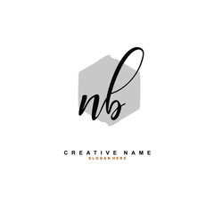 N B NB Initial logo template vector. Letter logo concept with background template.
