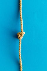 isolated rope mockup on blue background top view