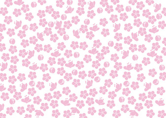 梅の花をあしらった和柄の背景素材