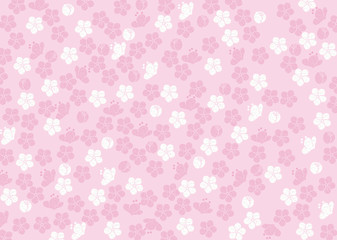 梅の花をあしらった和柄の背景素材