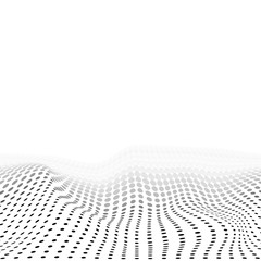 Wavy Monochrome Vector Doted Texture Background