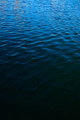 Ripples on water surface with dark and light tones, vertical frame.