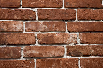 red and red brick wall close. Template for designers.