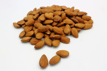 almonds isolated on white background