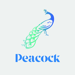peacock indian bird icon logo vector
