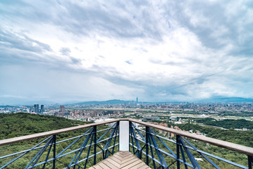 Skyline of taipei city in downtown Taipei, Taiwan.