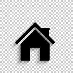 Home - black vector  icon with shadow