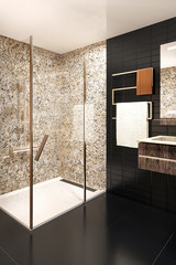 3D rendering of modern bathroom interior