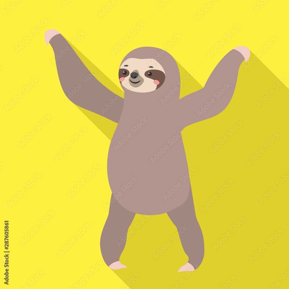 Poster dancing sloth icon. flat illustration of dancing sloth vector icon for web design