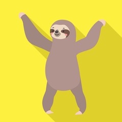 Dancing sloth icon. Flat illustration of dancing sloth vector icon for web design