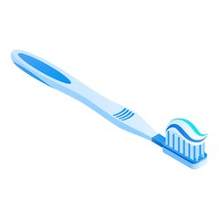 Tooth brush icon. Isometric of tooth brush vector icon for web design isolated on white background