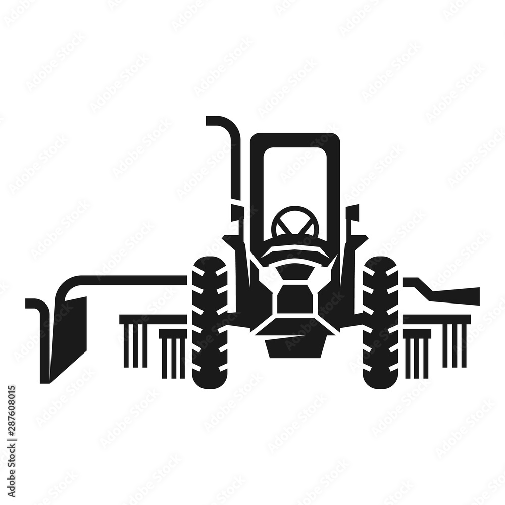 Poster front tractor icon. simple illustration of front tractor vector icon for web design isolated on whit