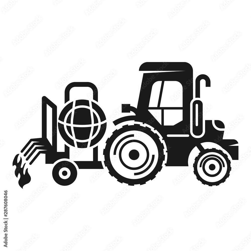 Poster tractor irrigation icon. simple illustration of tractor irrigation vector icon for web design isolat
