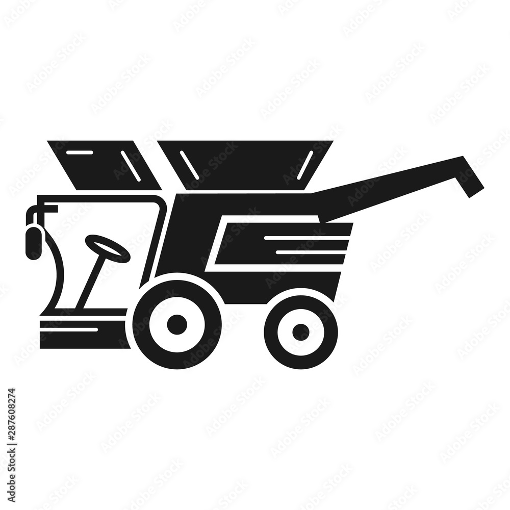 Poster harvester machine icon. simple illustration of harvester machine vector icon for web design isolated