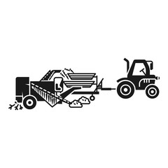 Farming machinery icon. Simple illustration of farming machinery vector icon for web design isolated on white background