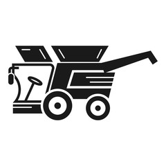 Harvester machine icon. Simple illustration of harvester machine vector icon for web design isolated on white background