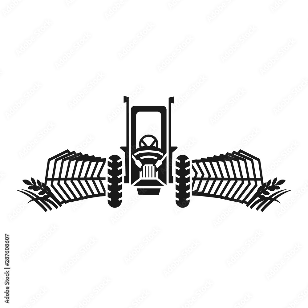 Poster tractor working harvester icon. simple illustration of tractor working harvester vector icon for web