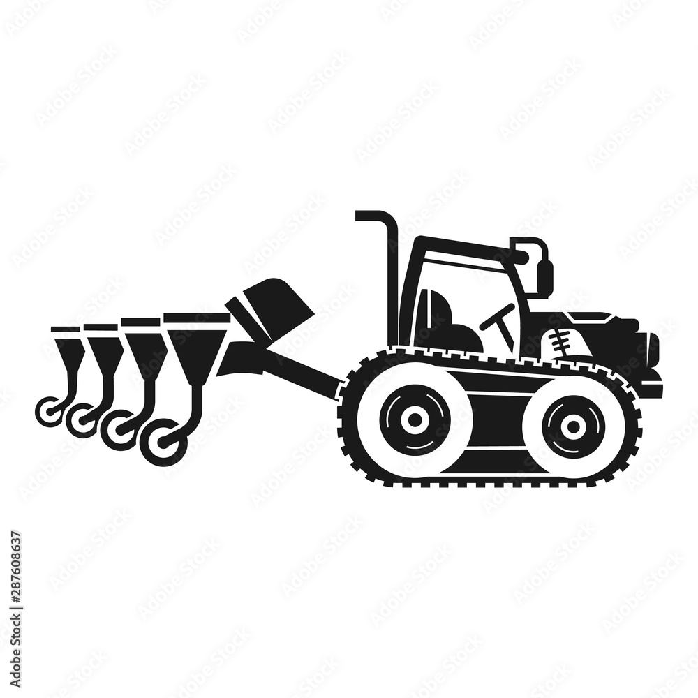 Poster field tractor machine icon. simple illustration of field tractor machine vector icon for web design 
