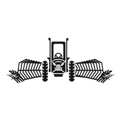 Tractor working harvester icon. Simple illustration of tractor working harvester vector icon for web design isolated on white background