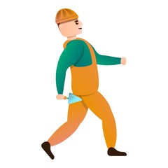 Fototapeta na wymiar Masonry worker icon. Cartoon of masonry worker vector icon for web design isolated on white background