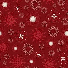 Abstract seamless pattern illustration of snowflakes.