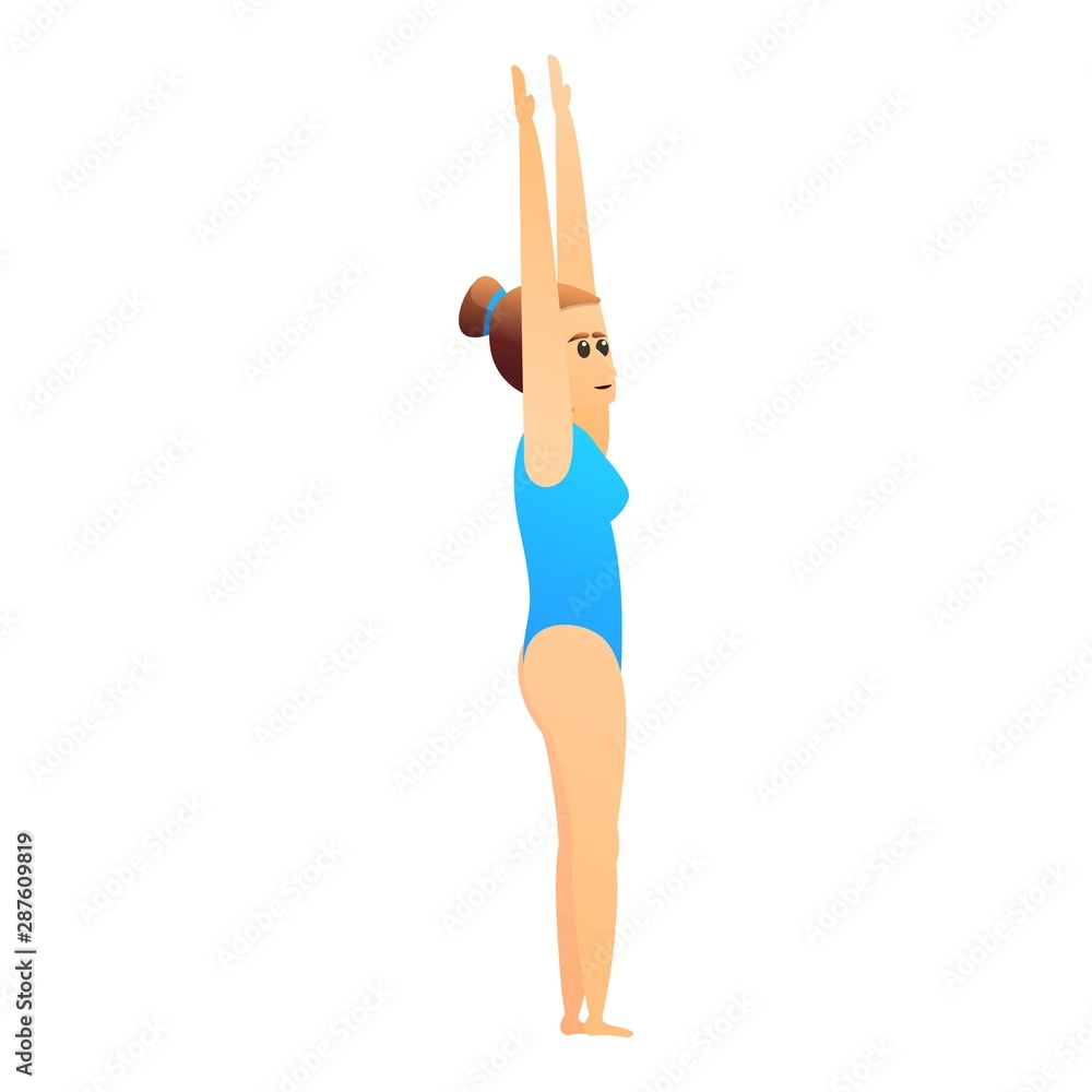 Poster hands up pool jump icon. cartoon of hands up pool jump vector icon for web design isolated on white 
