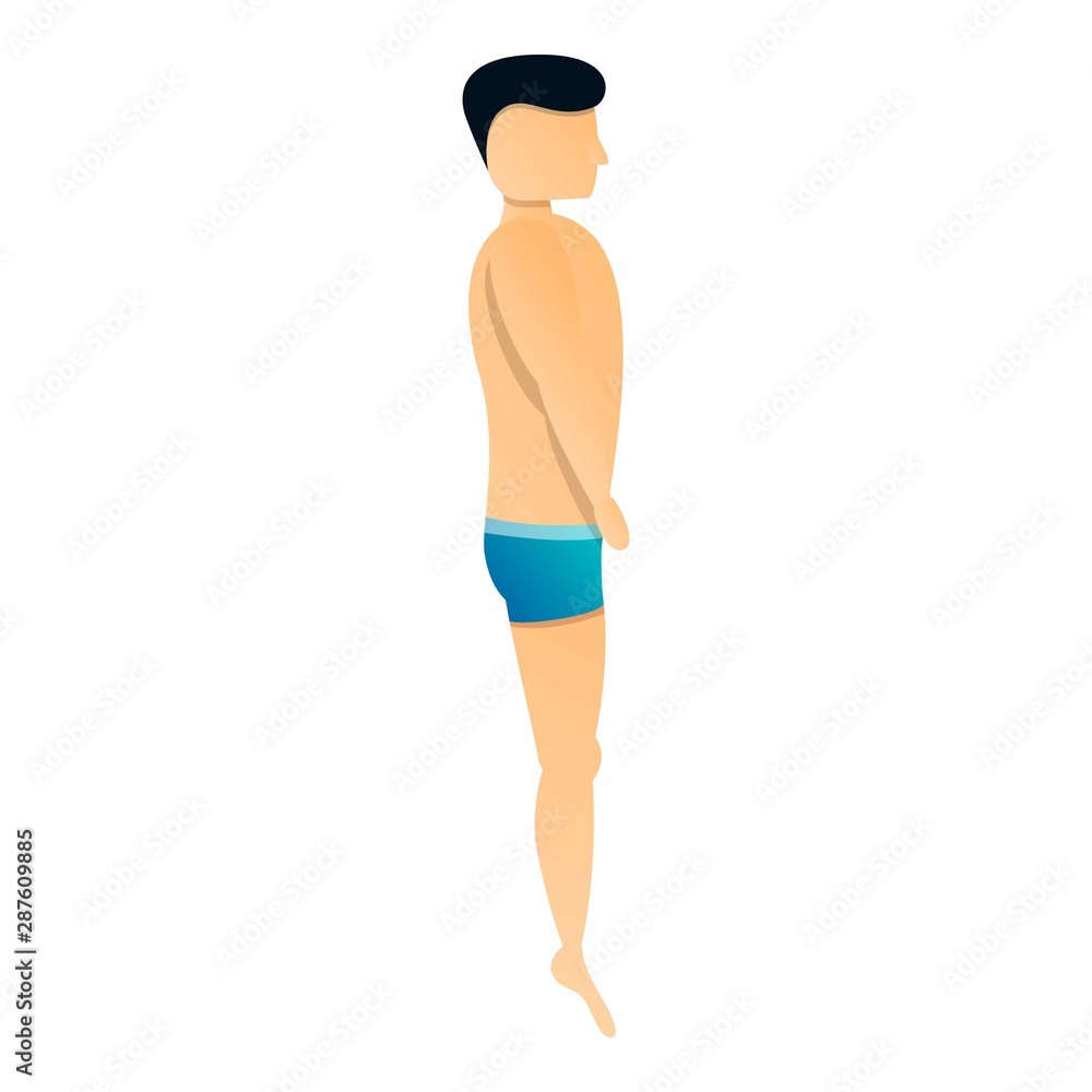 Poster competitor pool jump icon. cartoon of competitor pool jump vector icon for web design isolated on wh