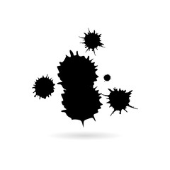 Black paint blot icon on white