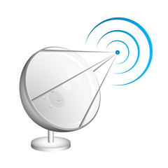 Satellite dish receives and transmits a signal