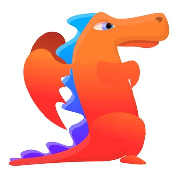 Fantasy dragon icon. Cartoon of fantasy dragon vector icon for web design isolated on white background