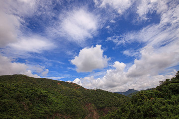 clouds over mountains