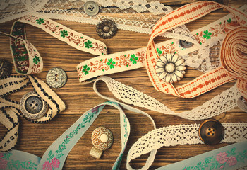 diverse band with embroidery and vintage buttons
