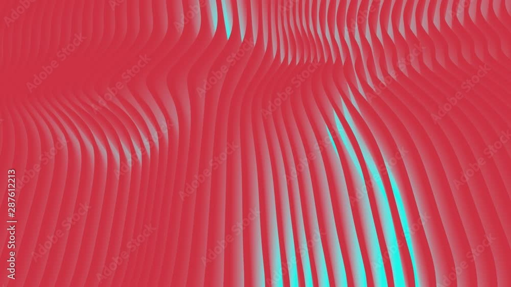 Poster looped animation. abstract colorful wavy background in red color. modern colorful wallpaper. 3d rend