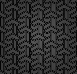 Seamless dark background for your designs. Modern vector black ornament. Geometric abstract pattern