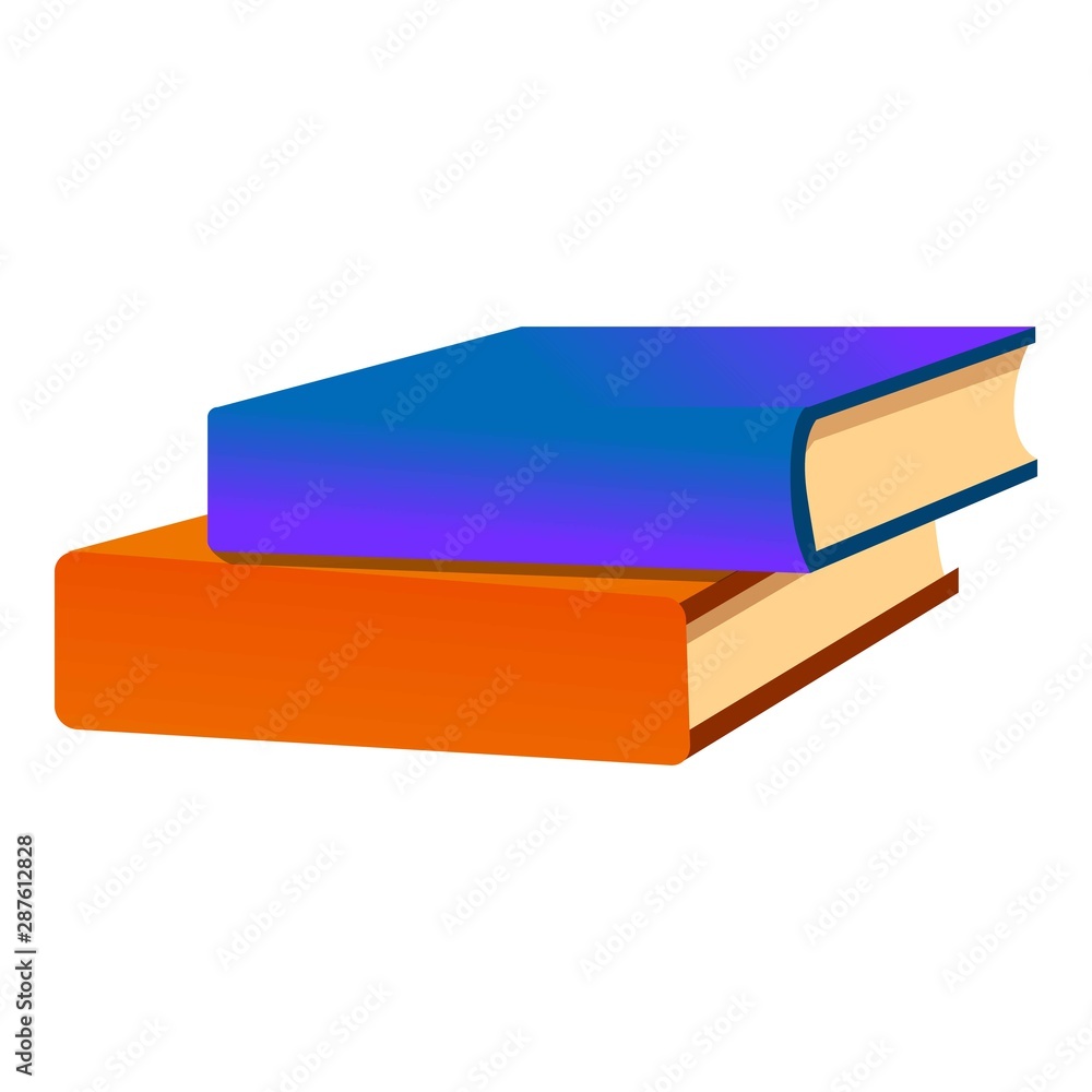 Poster books stack icon. cartoon of books stack vector icon for web design isolated on white background