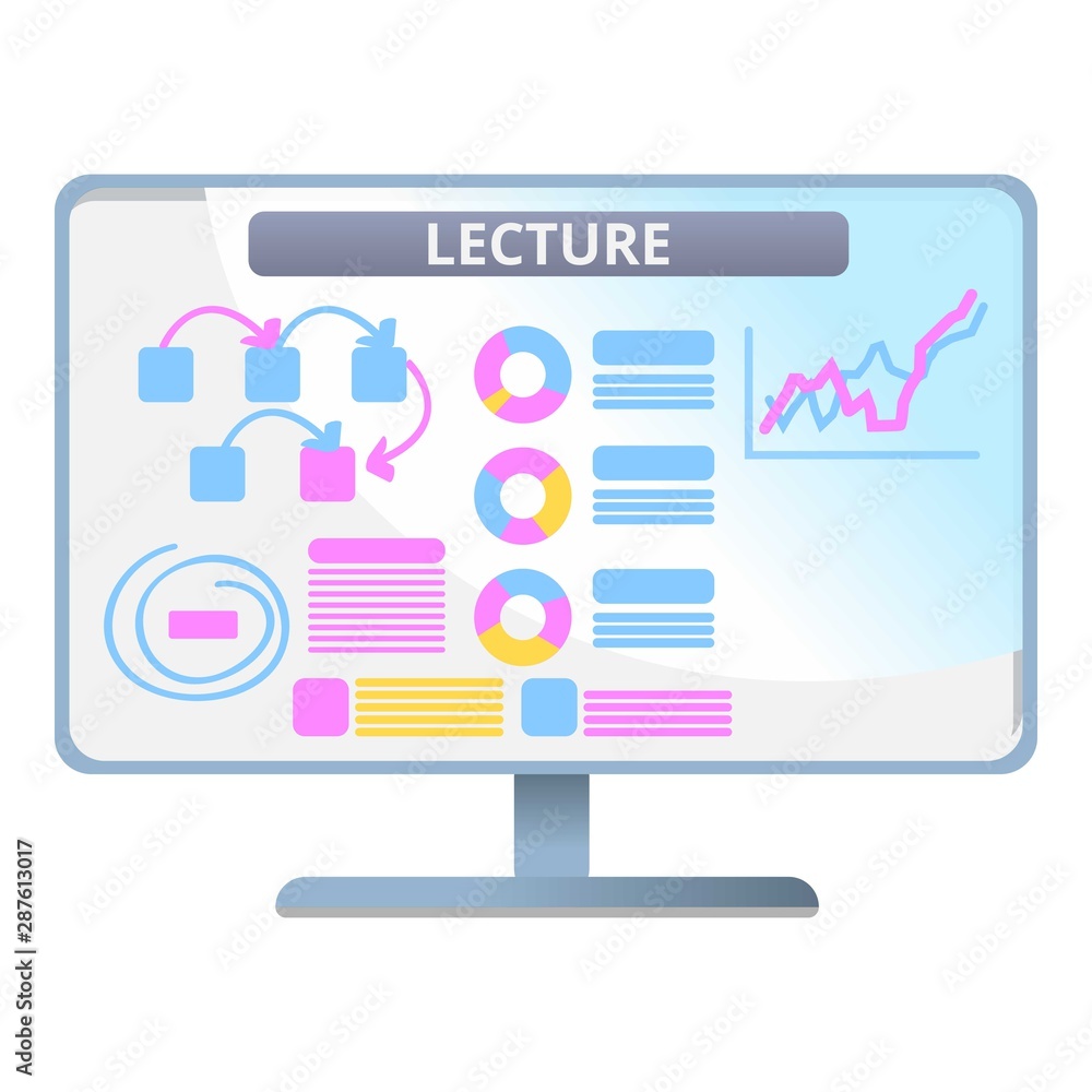 Poster lecture web lesson icon. cartoon of lecture web lesson vector icon for web design isolated on white 