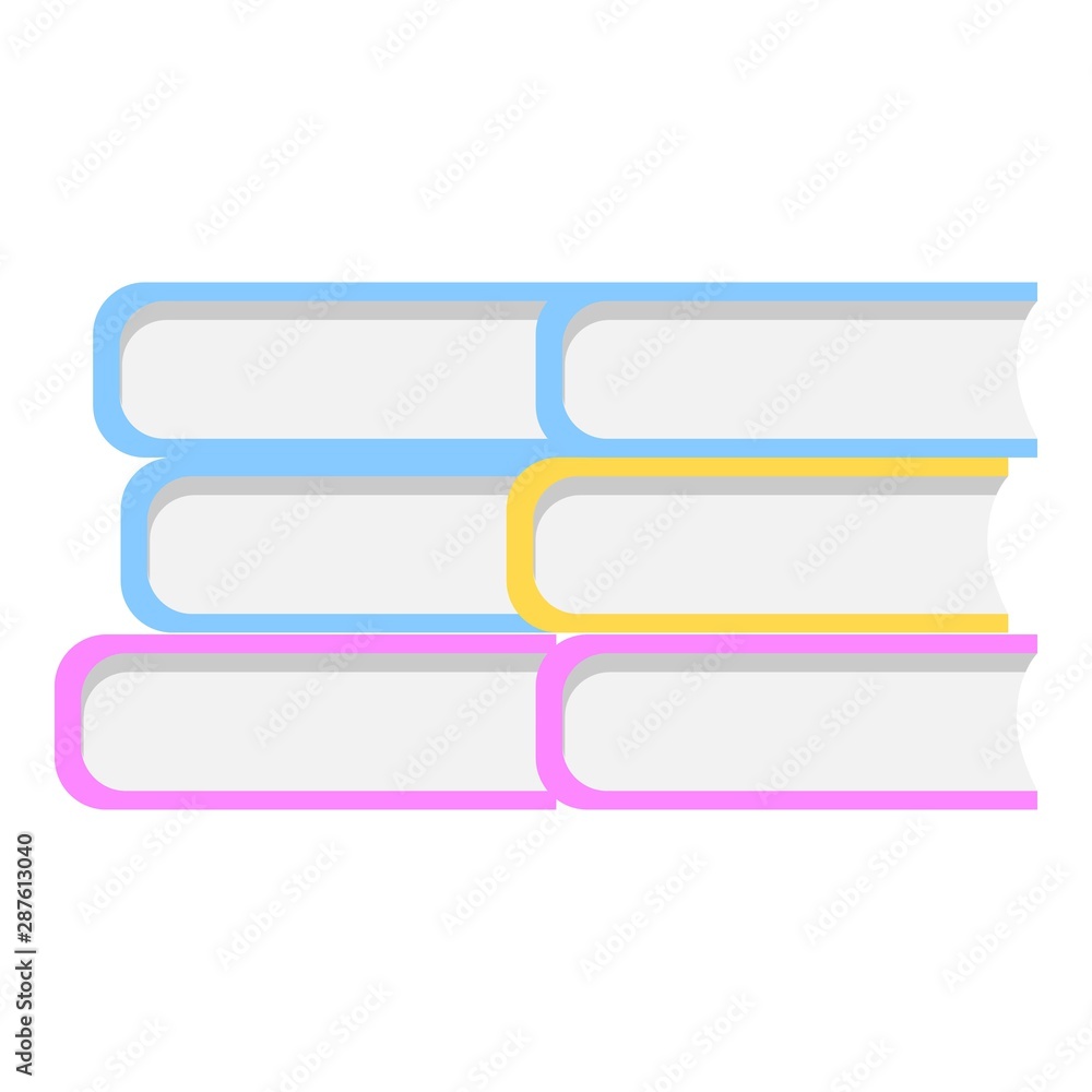 Poster colorful book stack icon. cartoon of colorful book stack vector icon for web design isolated on whit