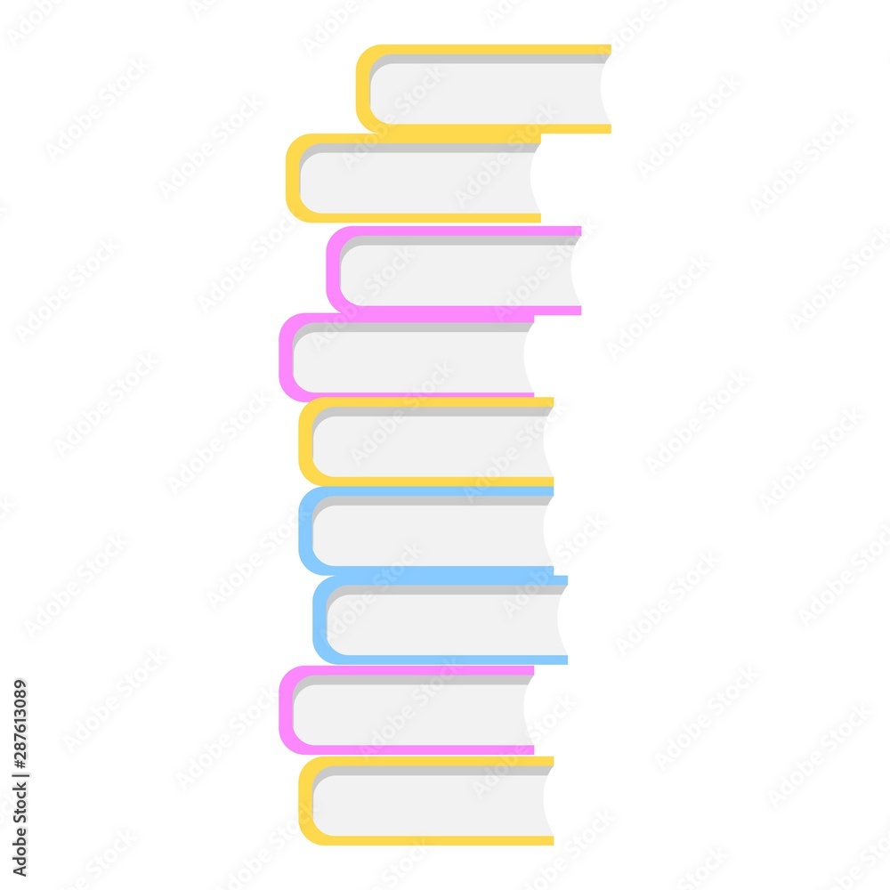 Poster university book stack icon. cartoon of university book stack vector icon for web design isolated on 