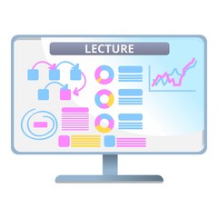 Lecture web lesson icon. Cartoon of lecture web lesson vector icon for web design isolated on white background