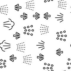 Water, Steam, Liquid Spray Vector Seamless Pattern Thin Line Illustration