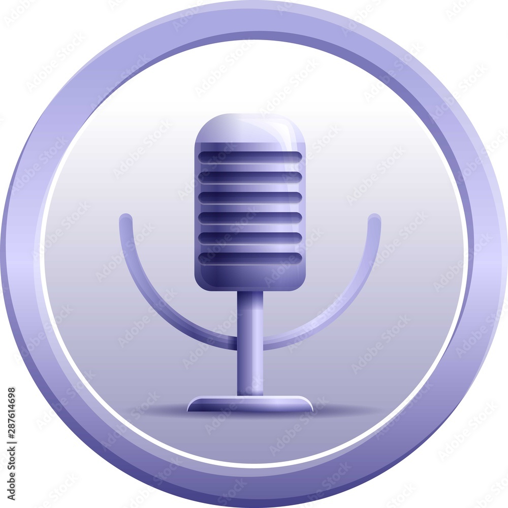 Poster studio microphone icon. cartoon of studio microphone vector icon for web design isolated on white ba