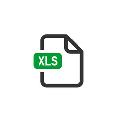 Excel document file format. Download and save icon. Web doc pictogram. Vector illuatration on white background.